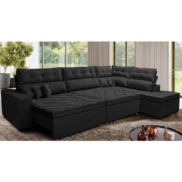 Imagem de Sofá de Canto Retrátil e Reclinável Direito 3,00x2,36m Molas Cama inBox Espanha. Velusoft