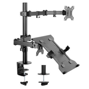 Imagem de Suporte De Mesa Para Monitor De 13 A 27 Com Apoio Para Notebook Brasforma