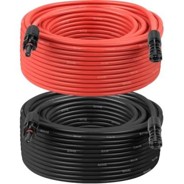 Imagem de MOOKEERF Cabo de extensão de painel solar – Fio solar de 8 AWG 150 pés com conector fêmea e macho à prova d'água fio fotovoltaico para trailer, sistemas fotovoltaicos, casa, barco, painéis solares