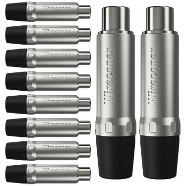 Imagem de Plug Rca Fêmea Nickel Plt Wc 1222 Fl Bk Ni Wireconex 10 Unidades [f108]