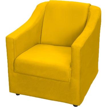 Imagem de Poltrona Decorativa Mila Pé De Plástico Cromado - Amarelo Suede