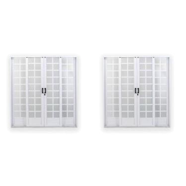 Imagem de Kit Com 2 Portas De Aço De Correr 215x200cm Minas Sul Mgm Branco