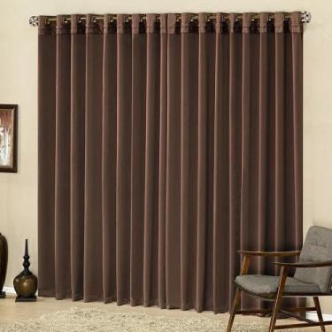 Imagem de Cortina Parys Semi Blackout Sala Quarto Varão Tabaco 2M - Casa Show En