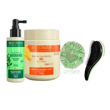 Imagem de Tônico Antiqueda+Máscara Mel Bio Extratus 500g +Escova/Touca
