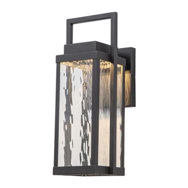 Imagem de Lingkai Luminária De Parede Externa Preta Moderna, Arandelas, Luz Externa, Luzes Varanda, Iluminação Para Porta Entrada Garagem E Pátio, 3000K, 12W