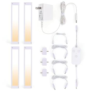 Imagem de BLESSINGLUX Kit Com 4 Luzes Led Reguláveis Para Cozinha, 7 Polegadas, 2700-6000K, Luminária Inteligente Armários, Controle Por Aplicativo, Funciona Alexa, Google Assistente, Embaixo Do Balcão, Garag
