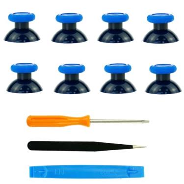 Imagem de CTHTBZ Kit De Reparo Joysticks Analógicos Para Controle Xbox Series X/S, 8 Peças, Personalizados One S/X/Elite, Peças Substituição Central (Preto E Azul)