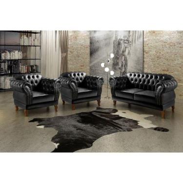 Imagem de Duas Namoradeiras + Uma Poltrona Dom Pedro Chesterfield Vintage Retrô 