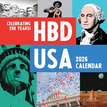 Imagem de TF Publishing Calendário de parede 2026 HBD EUA - 250 anos! Grade grande para agendamentos e agendamento - Calendário de parede mensal vertical 2026 com papel fosco premium para organização de casa e