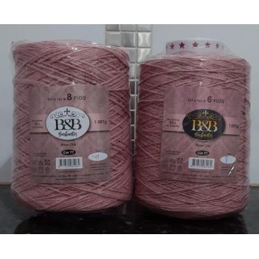 Imagem de Barbante B&B cone 1kg Fio 6 , Rosa Chá/Rosé
