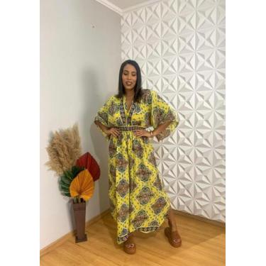 Imagem de Vestido indiano amarelo lindo - Sutara mistica , Amarelo, unico