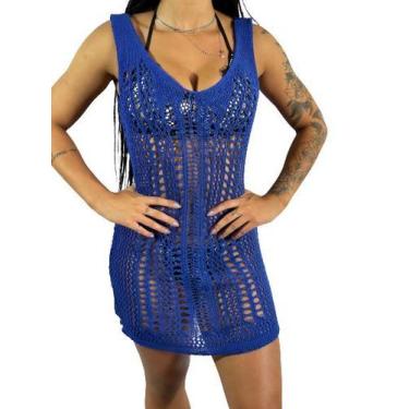 Imagem de Vestido Decotado Saida De Praia Rendado R02 - Fanáticos Por Cintas, Az