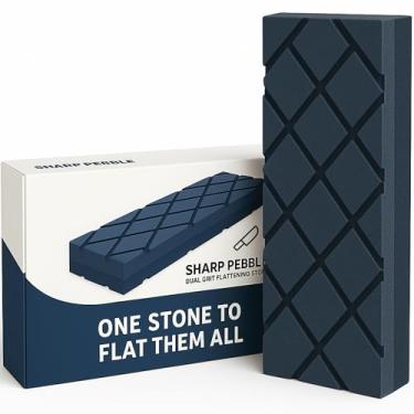 Imagem de Pedra afiada grande achatada - Alisador de pedras grossas/finas de afiação de grão duplo - Ranhuras de diamante Fixador de pedra de amolar - Nível de Re qualquer pedra de rotação, pedras de água, pedras de óleo