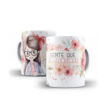 Imagem de Caneca branca dia dos professores floral (14093)
