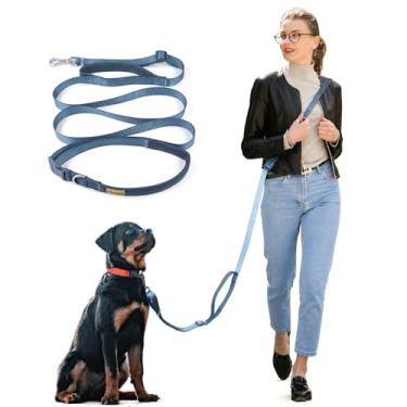 Imagem de Wisedog Coleira longa de nylon para treinamento azul-marinho de 5 m para cães pequenos, médios e grandes para caminhar, treinar e correr