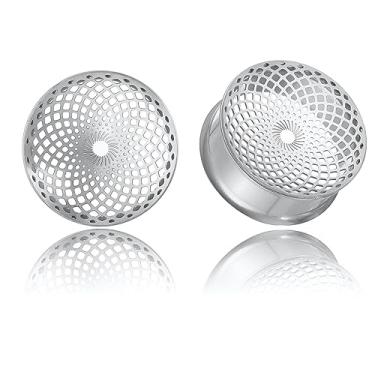 Imagem de LADEMAYH 2 peças de alargadores de orelha com design de vórtice para furos de orelha - alargador de orelha de aço inoxidável 316L alargador de orelha alargador de orelha brincos de piercing corporal