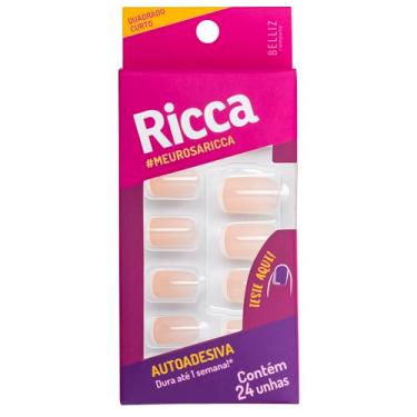 Imagem de Ricca Unhas Autoadesivas Francesinha Rosa