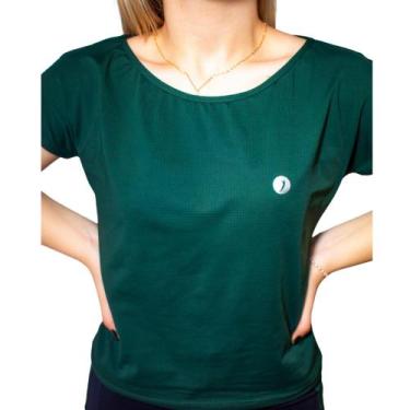 Imagem de Blusa Fitness Feminina Uv50+ Dryfit Poliamida Academia  Gola Canoa Com