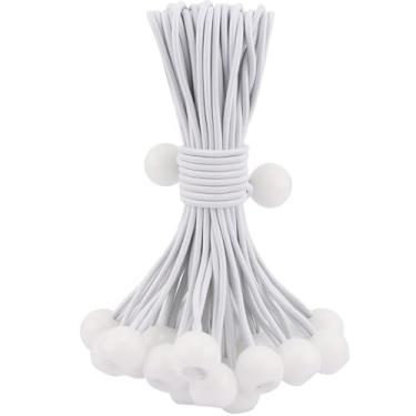 Imagem de Cabo elástico de 23 cm com bola, pacote com 30, amarração resistente para lona Canopy barracas de acampamento, mangueiras de arame de retenção de carga, guarda-chuvas de pátio, toldo, branco
