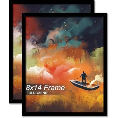 Imagem de FULDGAENR Conjunto de 20 x 35,5 cm, molduras pretas para certificado de pôster de foto de 20 x 35,5 cm, moldura de parede/mesa de alta transparência com visor vertical horizontal (pacote com 2 | preto