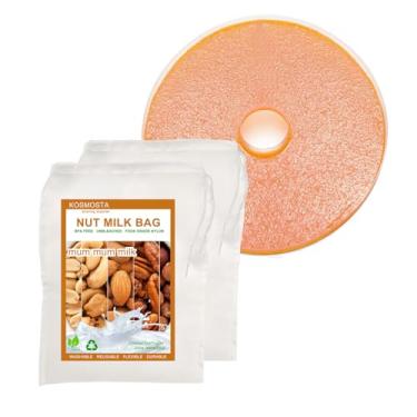 Imagem de Pacote com 3 coadores de 12,2 × 17,7 cm, panos de queijo de nylon de malha fina, sacos de leite de amêndoas de grau alimentício, sacos de nylon para coador de alimentos e coador de iogurte