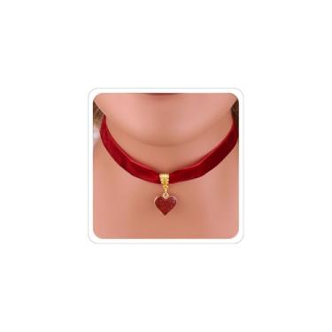 Imagem de ANGLEQUEEN Rainha de copas, acessórios para mulheres, colar de vampiro, vintage, vermelho, preto, rainha de copas, cosplay, bijuteria de Halloween, Metal, Sem Pedra Preciosa