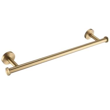 Imagem de Conjunto de banheiro em aço inoxidável dourado escovado - Suporte para toalha de parede, suporte para papel higiênico, acessórios de qualidade para banheira e lava-louças (simples toalheiro)