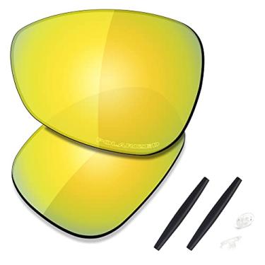 Imagem de SAUCER Lentes de reposição premium e kits de borracha para óculos de sol Oakley Crosshair 1.0 (2005) de alta definição - ouro 24K polarizado