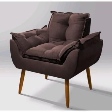 Imagem de Poltrona Decorativa para Sala de Estar Opala - Leo Decor, Marrom