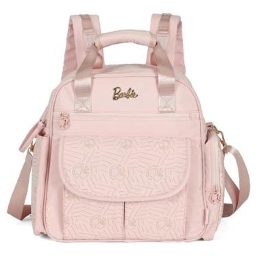 Imagem de Mochila Maternidade Menina Bolsa Mamãe Bebê Original Barbie, Rosa