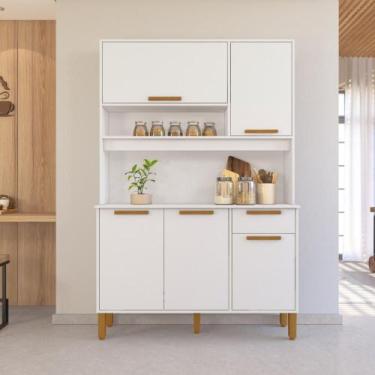 Imagem de Armário De Cozinha Compacta Fidelitá Grécia 120cm 5 Portas 1 Gaveta Co