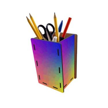 Imagem de Porta Lápis e Canetas Textura Colorido Variado - PoloCat Acessórios