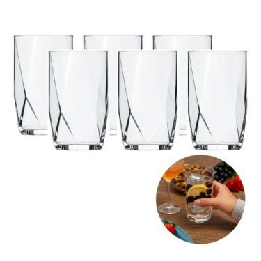Imagem de Jogo Copos Topazio 360 Ml Nadir Vidro Suco Agua 6 Unidades - CRISTAR