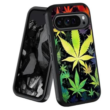 Imagem de stmedazm Capa para celular Google Pixel 10 Pro XL e Google Pixel 9 Pro XL, resistente de grau militar [3 camadas], à prova de poeira, à prova de choque, folha de maconha