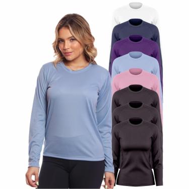 Imagem de Kit 8 Camisa Feminina Camiseta Térmica Proteção Solar Uv .-Feminino