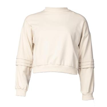 Imagem de Moletom Feminino Rovitex Modelagem Encurtada Bege-Feminino