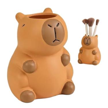 Imagem de Porta-Lápis - Porta Canetas Novidade Capivara | Organizador De Pincéis Com Adornos De Desenho Animado Novidade Para Casa Dormitório Toucador Receção