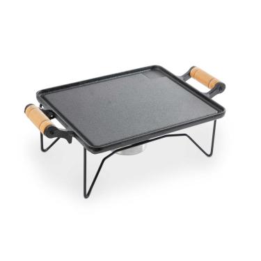 Imagem de Réchaud Retangular Chapa de Ferro Fundido Fondue Carne Forma