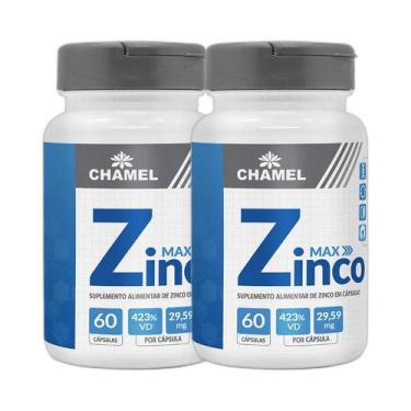 Imagem de Kit 2x Vitamina Max Zinco 29,59mg 60 Cps - CHAMEL