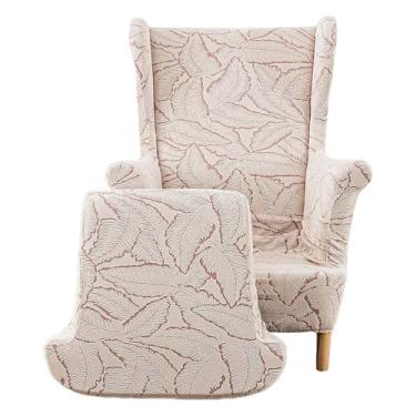 Imagem de Capas de poltrona Wingback, estampadas, lavável, resiliência, 2 peças, capa protetora para sala de estar e quarto (rosa)