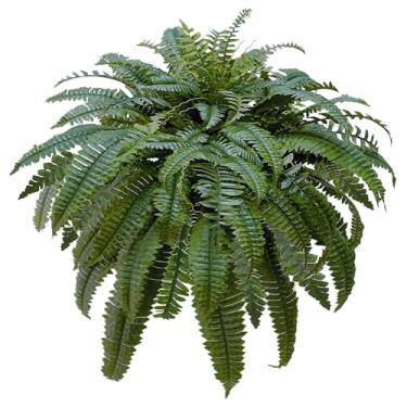 Imagem de MUACHCHA Floresta artificial de samambaia de Boston para ambientes internos e externos, 80 ramos grandes de seda falsa samambaias flores arbustos para pendurar plantas em casa, jardim, janela, varanda