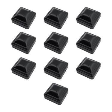 Imagem de Tsnamay Tampas de poste de deck de 4 x 4 cm/40 mm capas de poste de ferro galvanizado para caixas de correio de varanda de deck capas de metal, 10 peças pretas