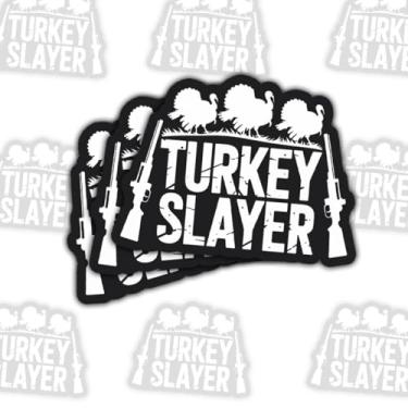 Imagem de 3 peças adesivo caçador de perus presente engraçado de caça para caçadores e entusiastas de atividades ao ar livre adesivos temporada de caça caçadores e amantes de armas decalque de caçador para