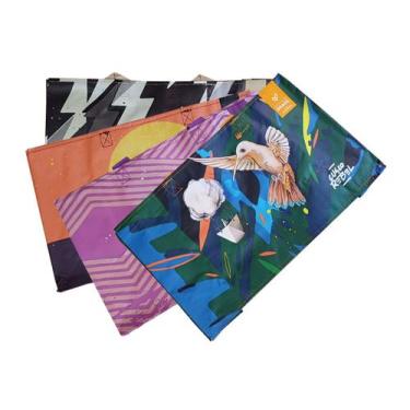 Imagem de 6 Mini Sacolas de Ráfia 33x20x11 cm Estampas Aleatórias B4U