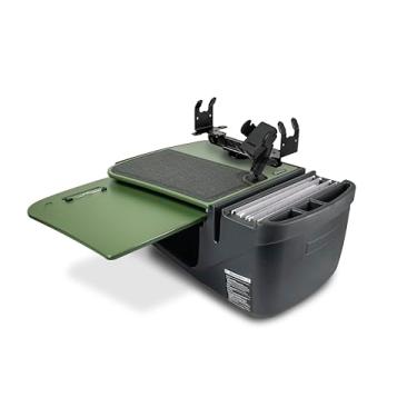 Imagem de AutoExec Mesa de carro AE-GMCD-PM-PS-AG GripMaster para sua estação de trabalho de veículos e escritório móvel, verde exército com suporte para telefone e suporte de impressora