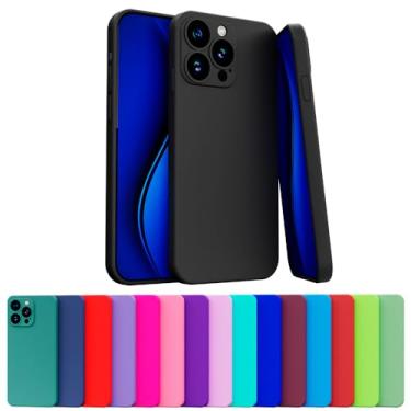 Imagem de Capa Capinha Case Compatível Apple iPhone 15 Pro Silicone Aveludada Com Proteção De Camera (AZUL ROYAL)