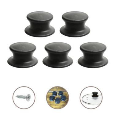 Imagem de Kit 5 Pomel Pegador Puxador Para Tampa de Vidro Panela Frigideira - Fe