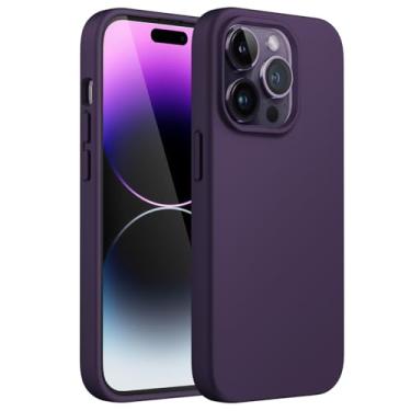 Imagem de JETech Capa de Silicone para iPhone 14 Pro Max 6,7 Polegadas, Case Protetora para Corpo Inteiro com Toque Suave e Sedoso, Capinha à Prova de Choque com Forro de Microfibra (Roxo Profundo)