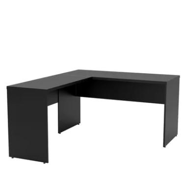 Imagem de Mesa De Escritório Escrivaninha Em L 1.40x1.50 Tampo 30mm - Preto