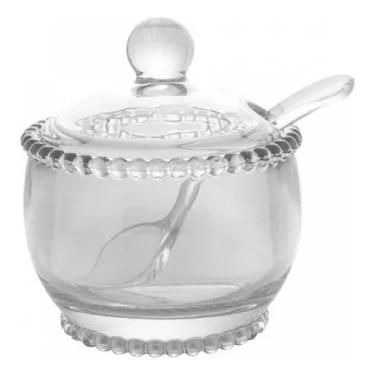 Imagem de Açucareiro de Cristal com Colher 200ml Wolff, Incolor